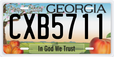 GA license plate CXB5711