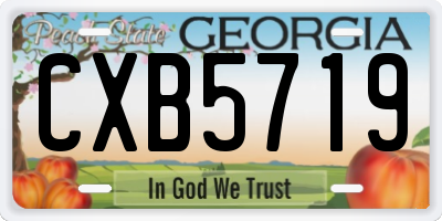 GA license plate CXB5719