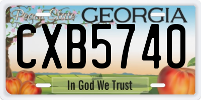 GA license plate CXB5740