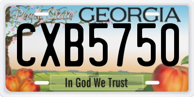 GA license plate CXB5750
