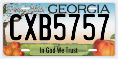 GA license plate CXB5757