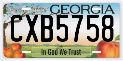 GA license plate CXB5758