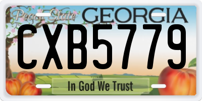 GA license plate CXB5779