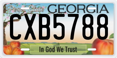 GA license plate CXB5788