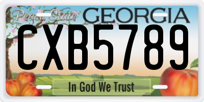 GA license plate CXB5789