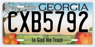 GA license plate CXB5792