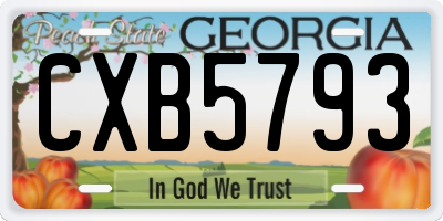 GA license plate CXB5793
