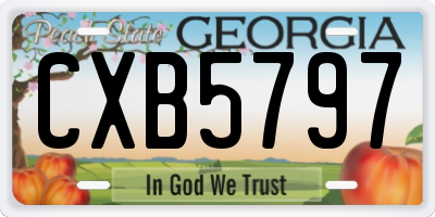 GA license plate CXB5797