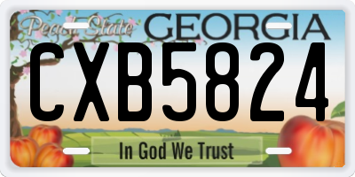 GA license plate CXB5824