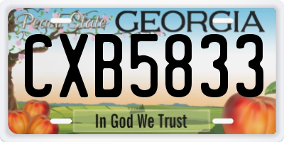 GA license plate CXB5833