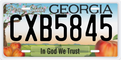 GA license plate CXB5845