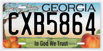 GA license plate CXB5864
