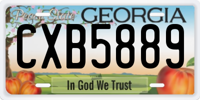 GA license plate CXB5889