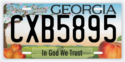 GA license plate CXB5895