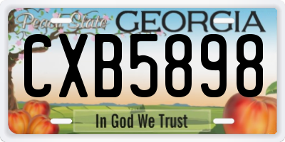 GA license plate CXB5898