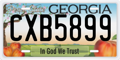 GA license plate CXB5899