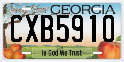 GA license plate CXB5910