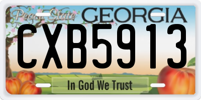 GA license plate CXB5913