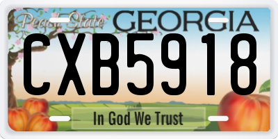 GA license plate CXB5918