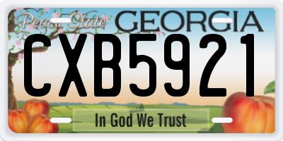 GA license plate CXB5921