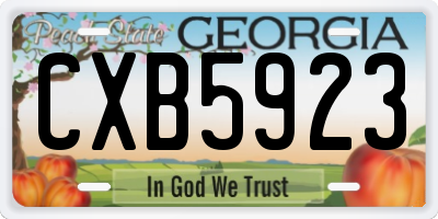 GA license plate CXB5923