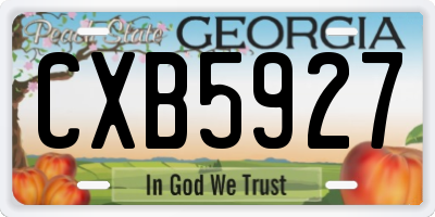 GA license plate CXB5927