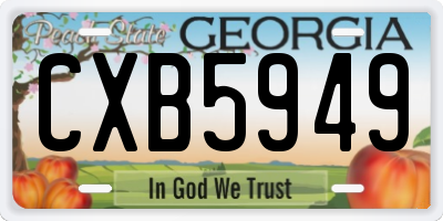 GA license plate CXB5949
