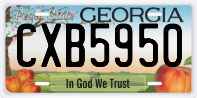 GA license plate CXB5950