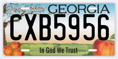 GA license plate CXB5956