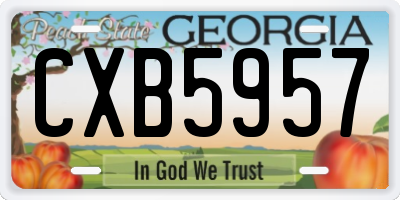 GA license plate CXB5957