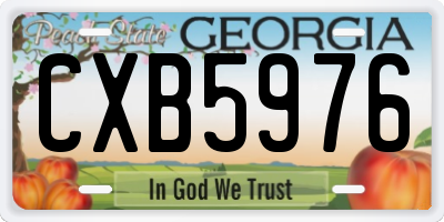 GA license plate CXB5976