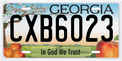 GA license plate CXB6023