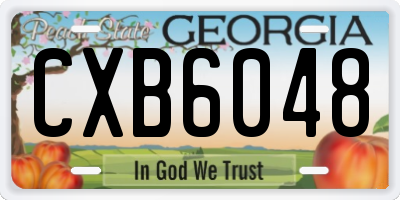 GA license plate CXB6048