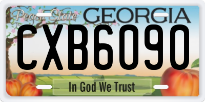 GA license plate CXB6090