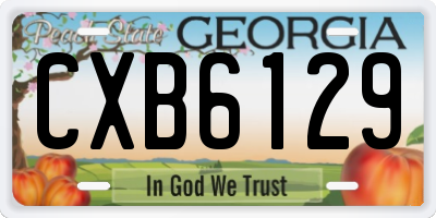 GA license plate CXB6129
