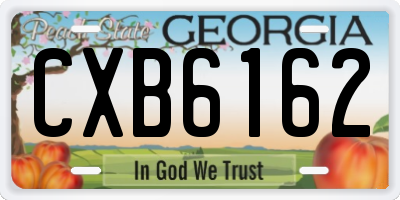 GA license plate CXB6162