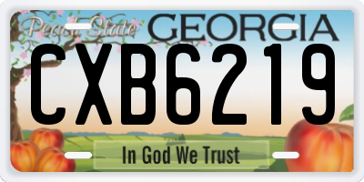 GA license plate CXB6219