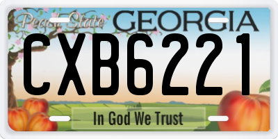 GA license plate CXB6221