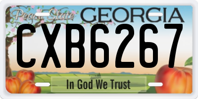 GA license plate CXB6267