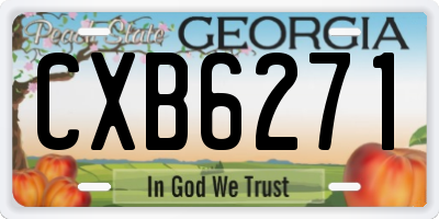 GA license plate CXB6271