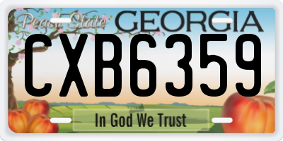 GA license plate CXB6359