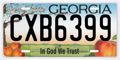 GA license plate CXB6399
