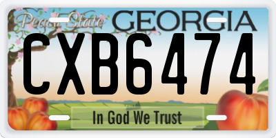 GA license plate CXB6474