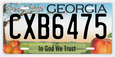 GA license plate CXB6475