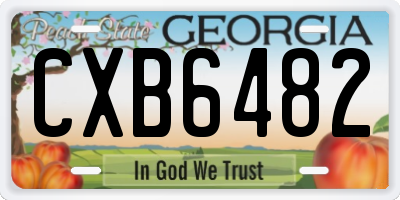 GA license plate CXB6482