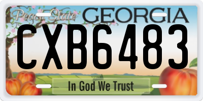 GA license plate CXB6483