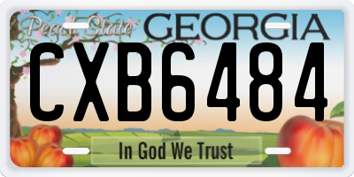GA license plate CXB6484