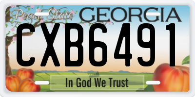 GA license plate CXB6491
