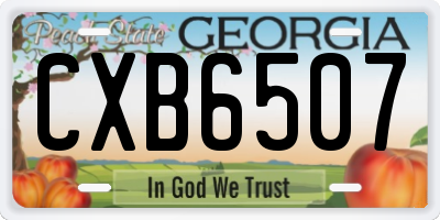 GA license plate CXB6507
