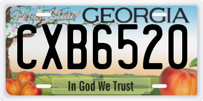 GA license plate CXB6520